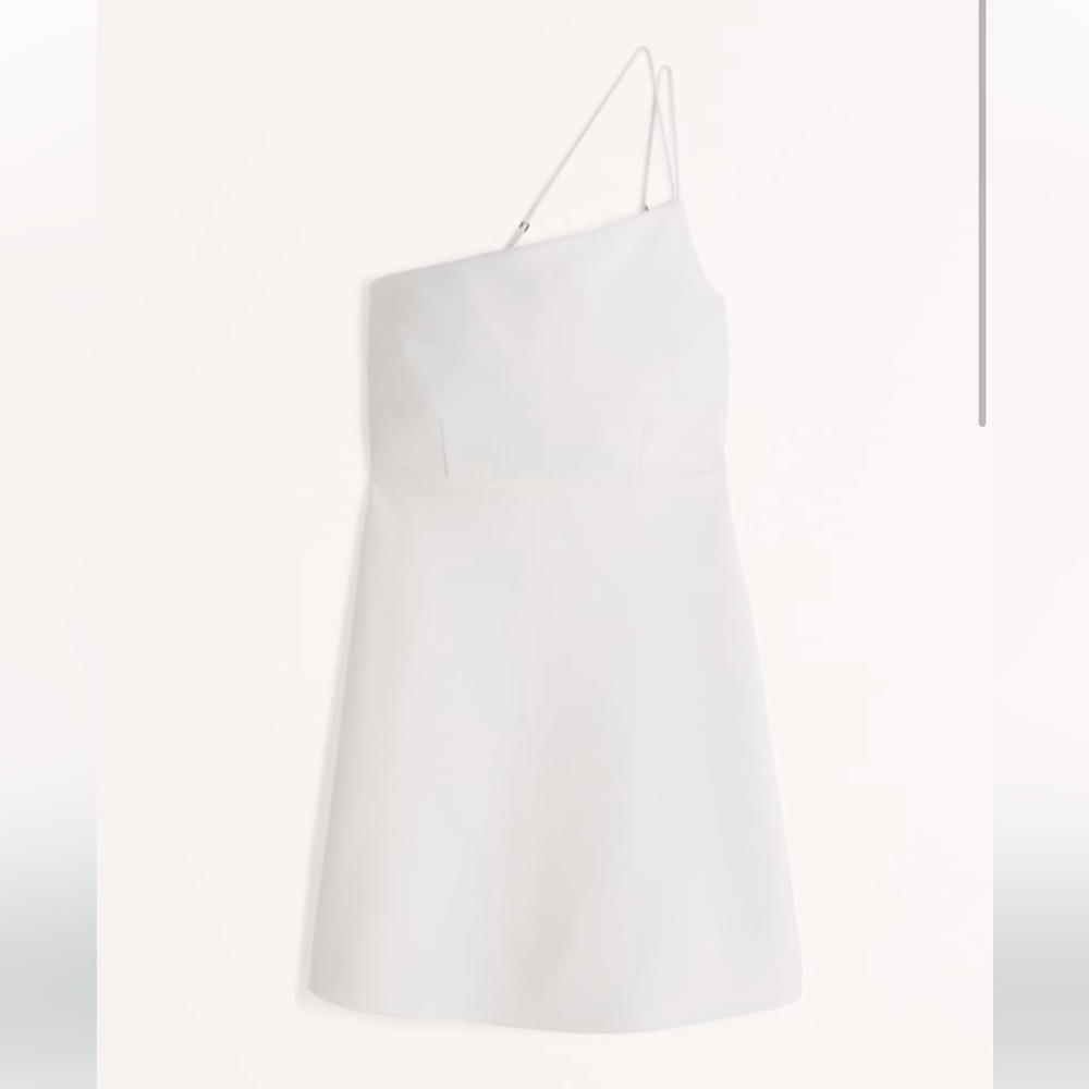 Abercrombie & Fitch White One Shoulder Dress